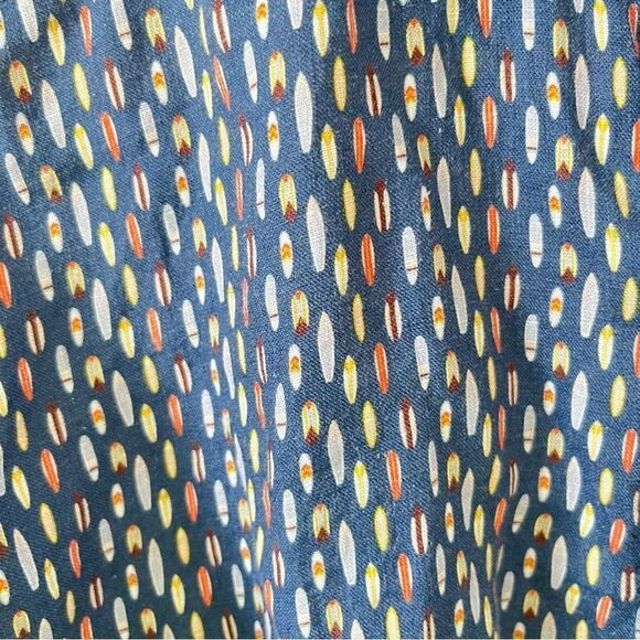 Bugatchi Navy Surfboard Pattern Linen Long Sleeve Button Down Shirt‎ - Picture 4 of 7